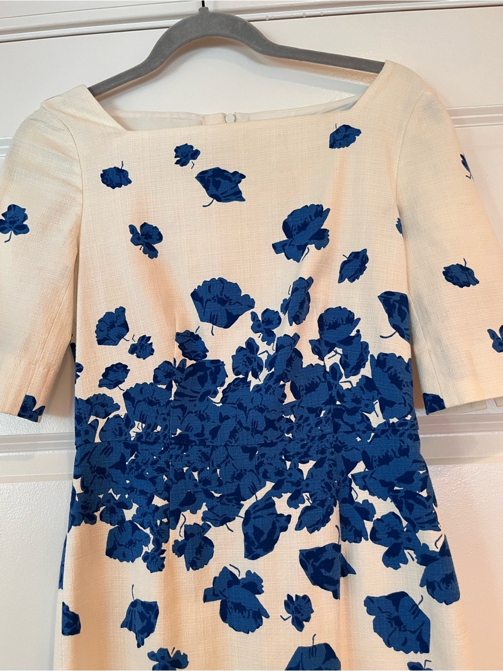 L.K. Bennett Lasa Dress US 2 Blue White Poppy ASO Kate Middleton Floral Pristine - Picture 7 of 15
